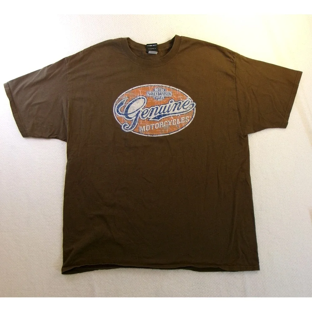 Harley Davidson T-Shirt Mens 2XL Brown Stinger Medina Ohio Genuine Motorcycles